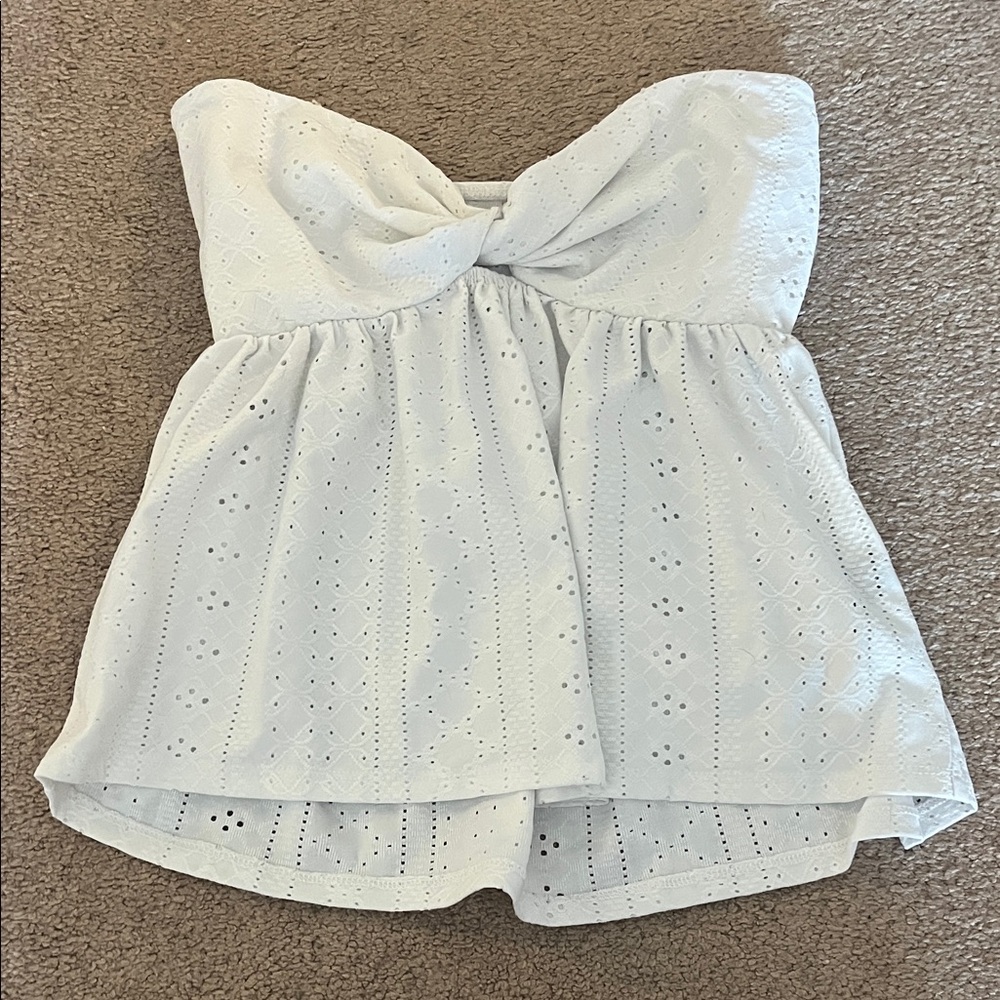 White Strapless Tube Top